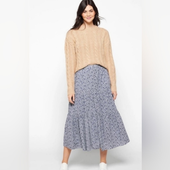 MADEWELL Button-Front Tiered Maxi Skirt In Florentine Floral Ditsy - Picture 2 of 16